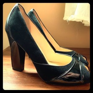 Cole Haan Nikeair Black suede/patent 4” heels